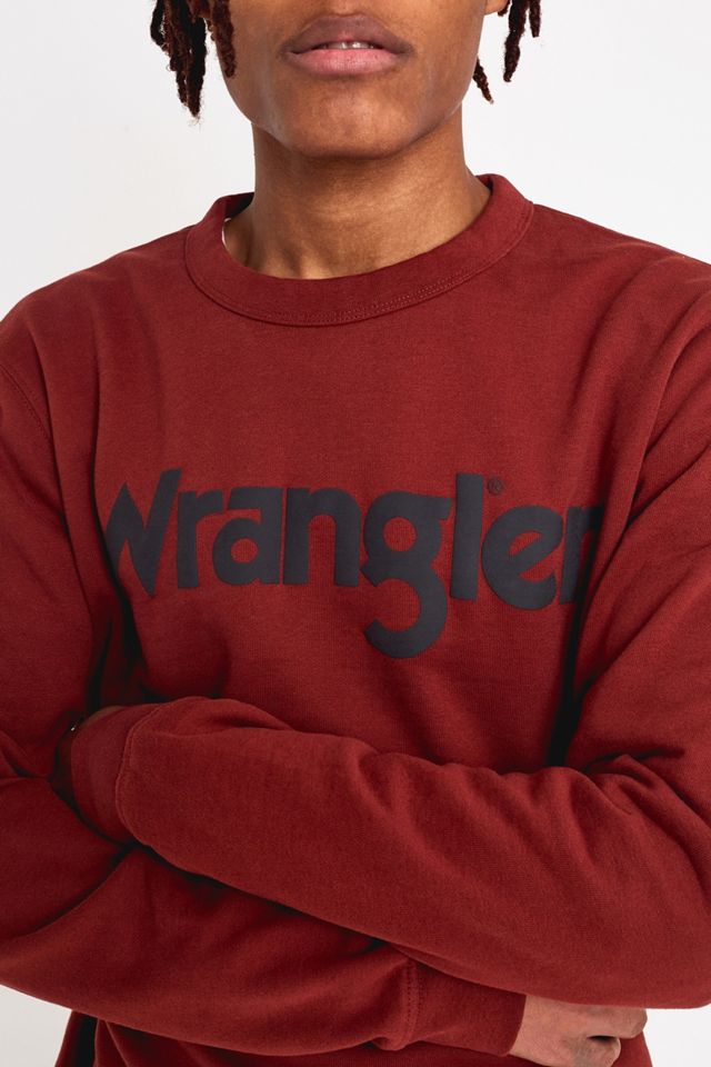 Wrangler- Sweatshirt ras du cou à logo bordeaux #1