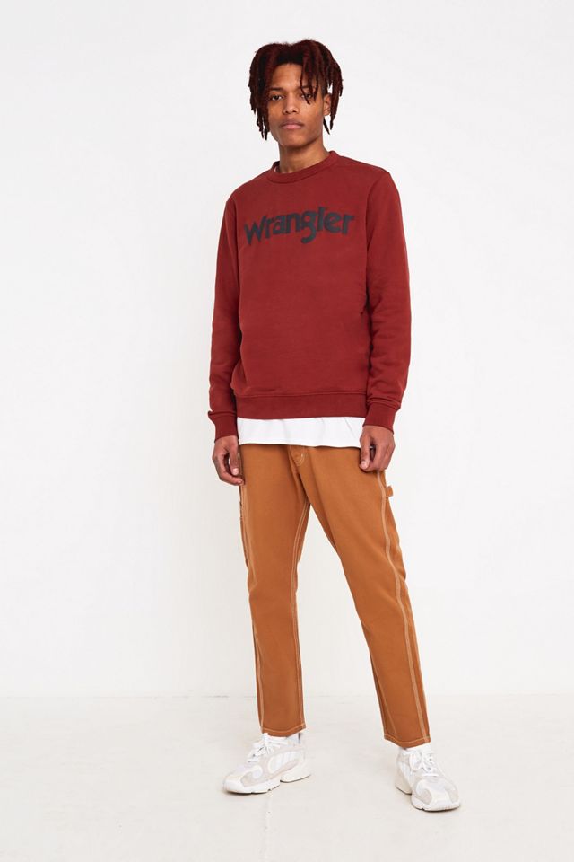 Wrangler- Sweatshirt ras du cou à logo bordeaux #2