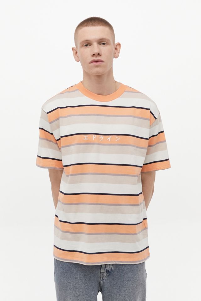 Edwin UO Exclusive Katakana Stripe Short-Sleeve T-Shirt | Urban ...