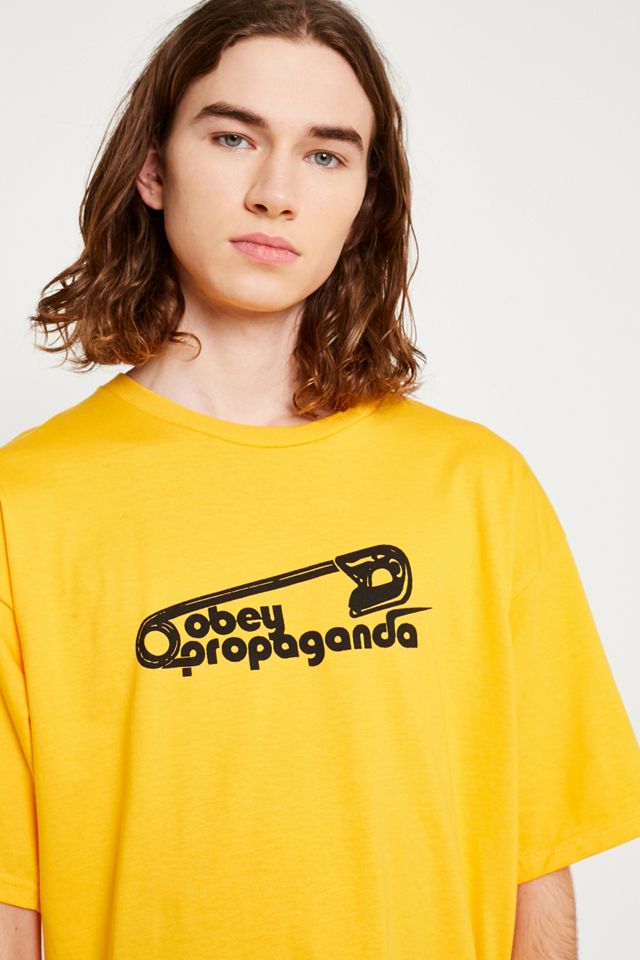 OBEY Propaganda Pin Gold T-Shirt #2