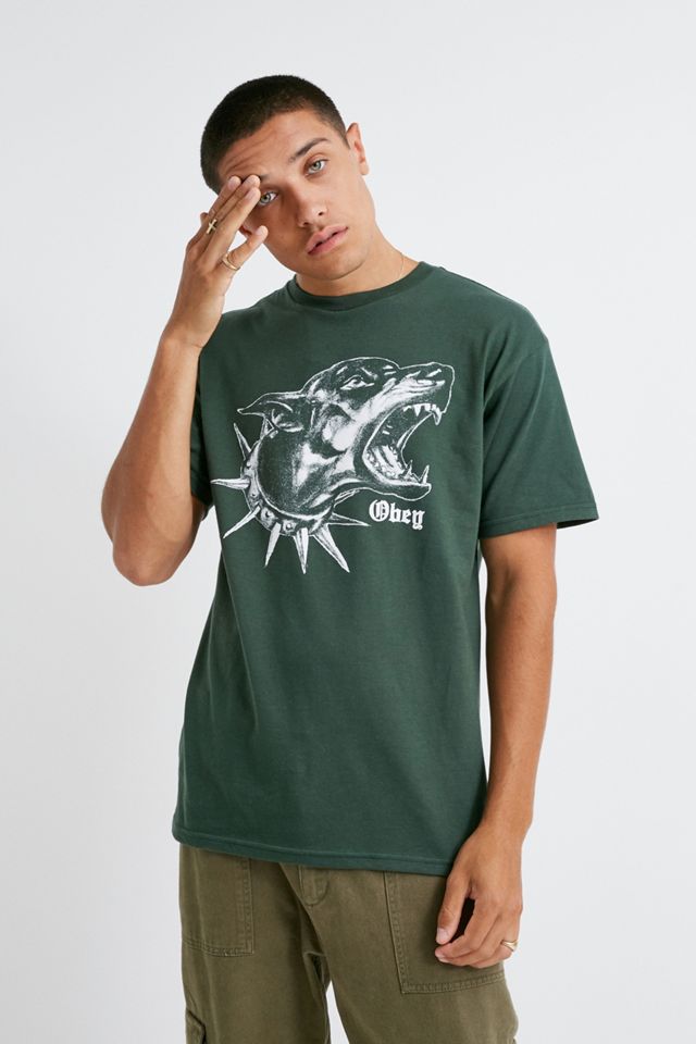 OBEY UO Exclusive Doberman Green T-Shirt 