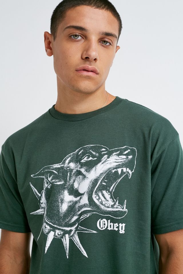 OBEY UO Exclusive Doberman Green T-Shirt  #1