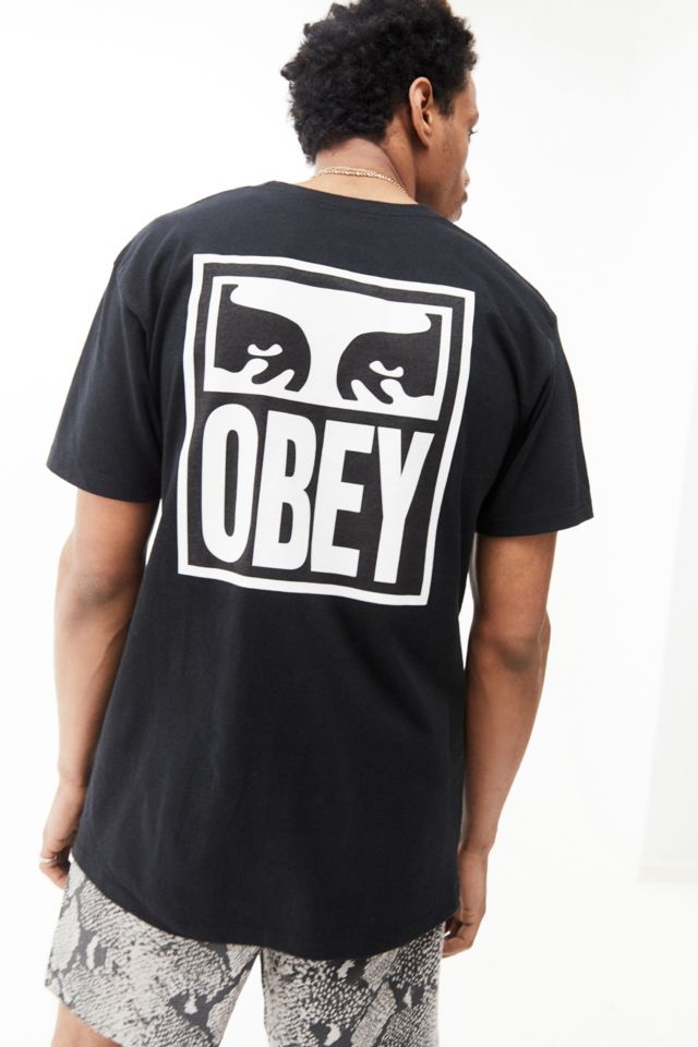 OBEY UO Exclusive Black Eyes Icon T-Shirt | Urban Outfitters UK