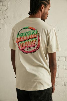 Santa Cruz UO Exclusive Throwdown Dot Ecru T-Shirt - Beige L at Urban Outfitters