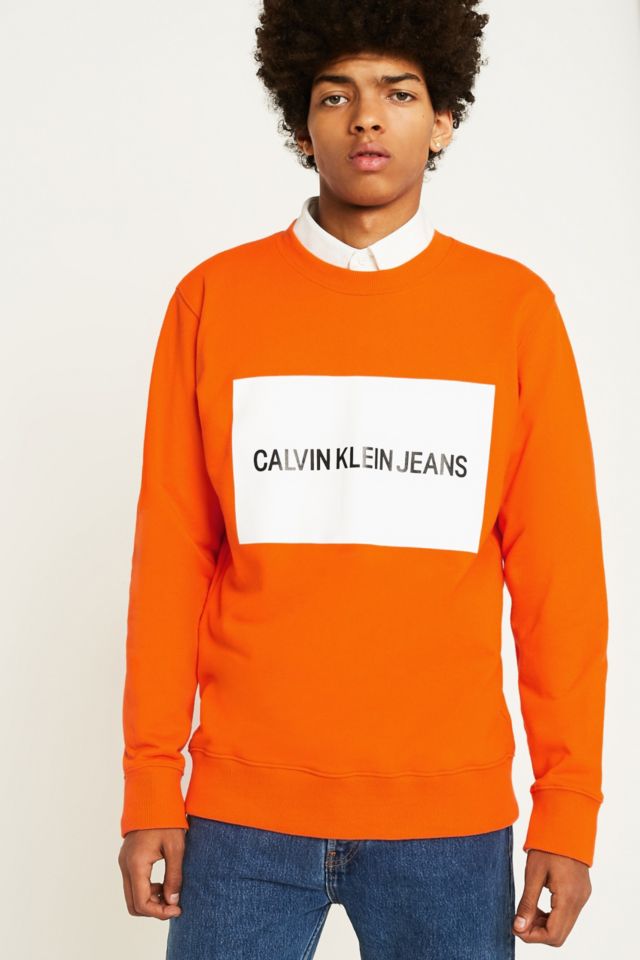 Orange calvin sales klein sweatshirt