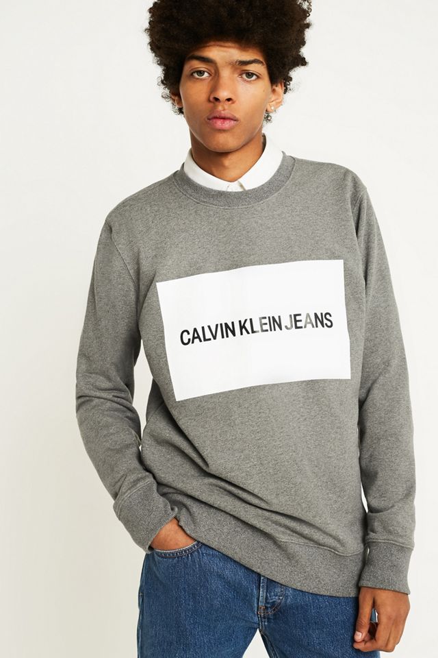 Calvin klein box logo sweatshirt discount