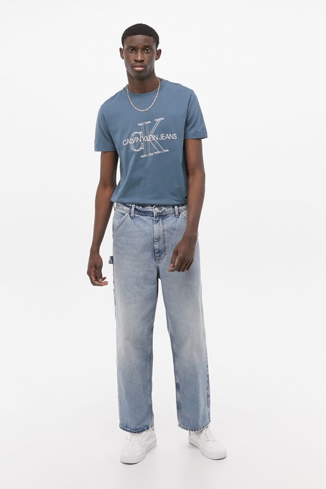 Calvin Klein Jeans - T-shirt ajusté avec logo 3D bleu #1