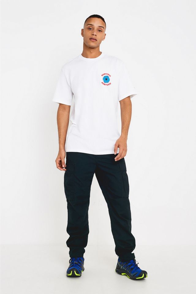 Converse - T-shirt tête de mort fleurie blanc  #2