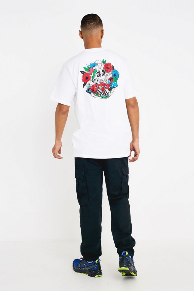 Converse - T-shirt tête de mort fleurie blanc  #3