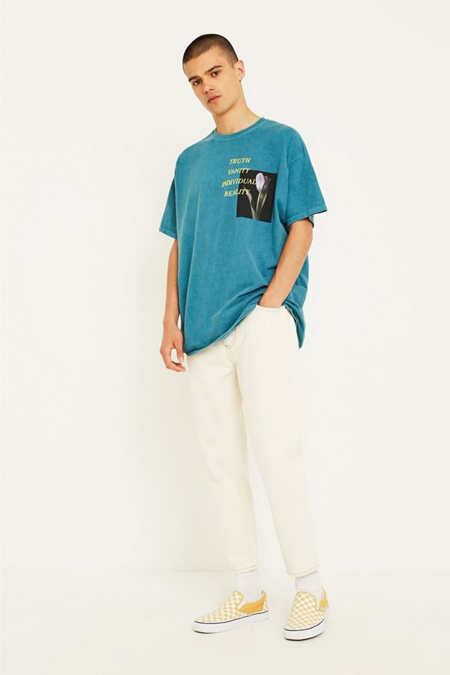 UO - T-shirt Vanity à imprimé floral bleu sarcelle #1