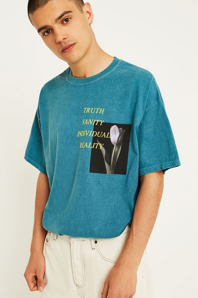 UO - T-shirt Vanity à imprimé floral bleu sarcelle #2