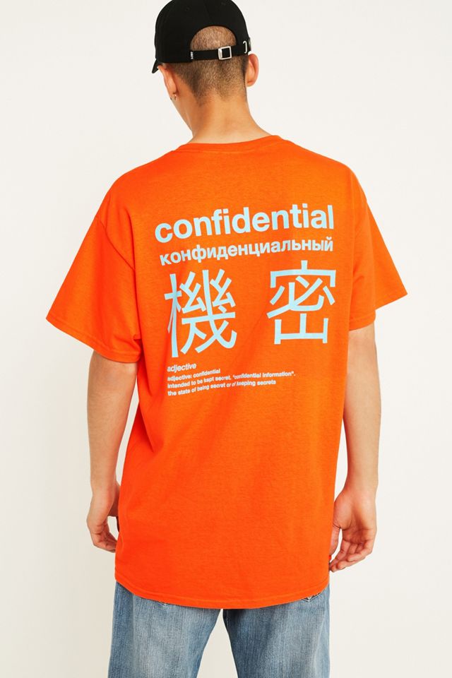 UO Confidential Arancione T-Shirt #1