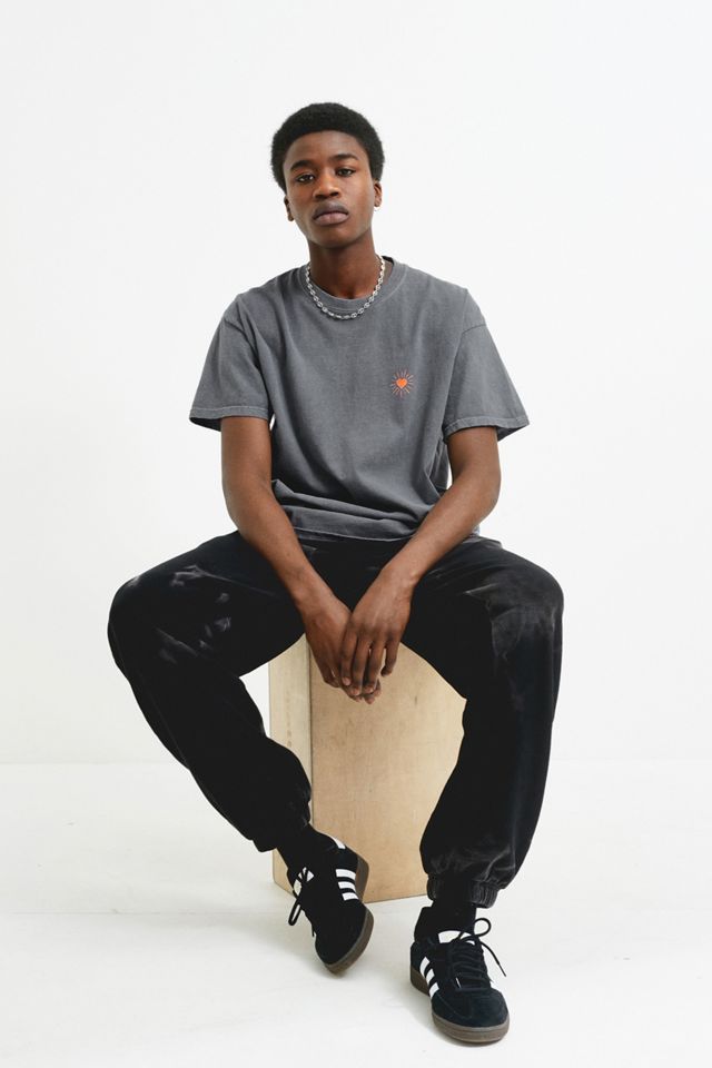 UO Love Slogan Washed Black T-Shirt #1