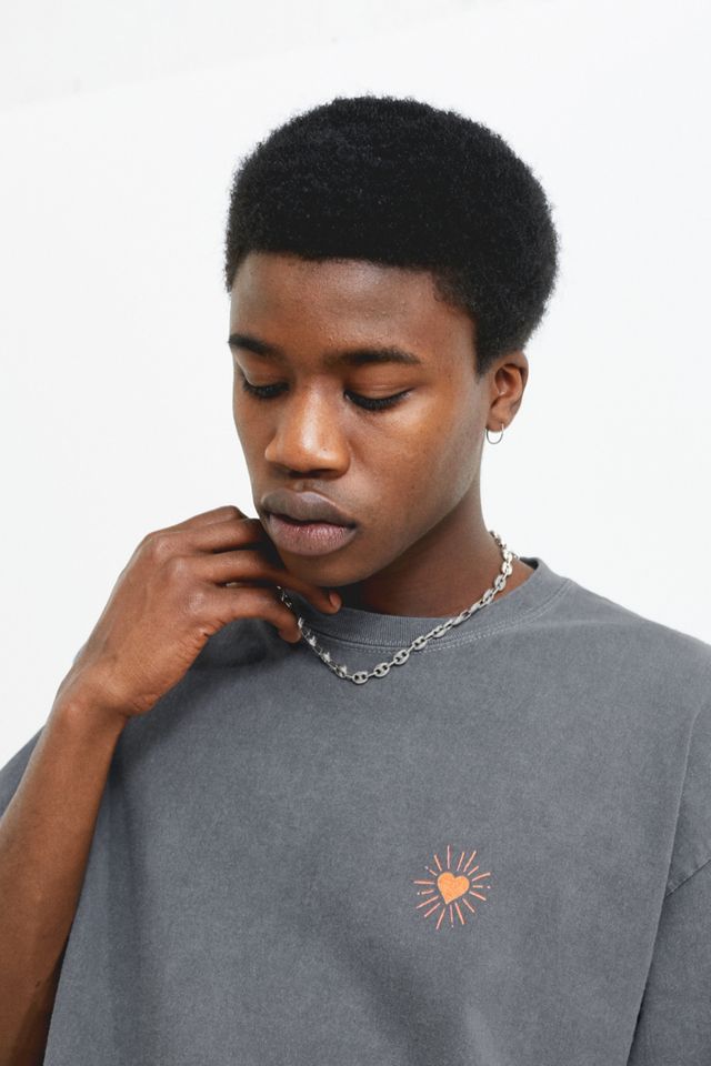 UO Love Slogan Washed Black T-Shirt #3