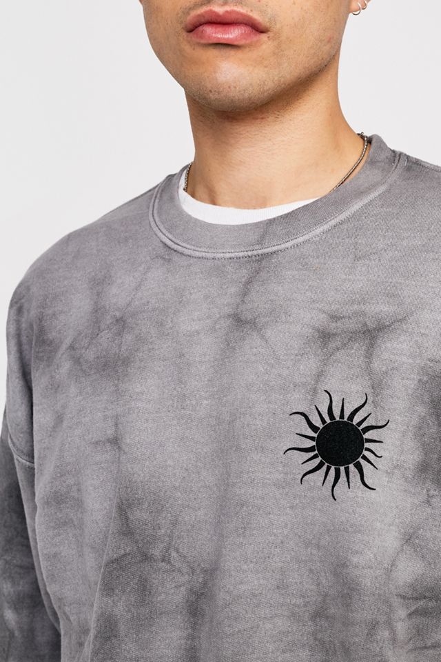 UO Printed Grey Tie-Dye Crew Neck Sweatshirt #1
