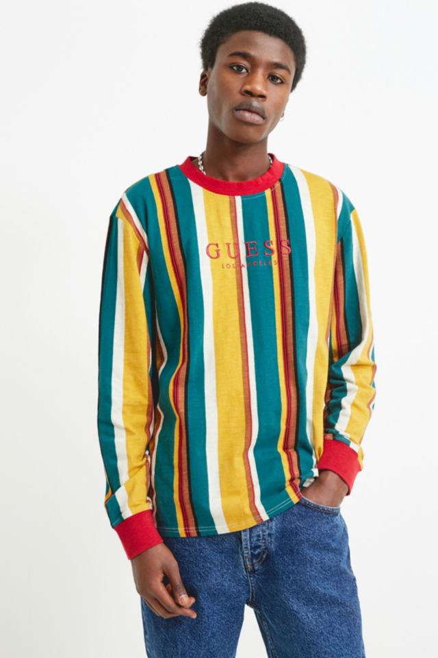 Rainbow striped guess shirt best sale