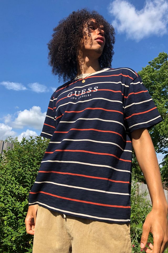 GUESS Originals UO Exclusive Navy Horizontal Stripe T-Shirt #2