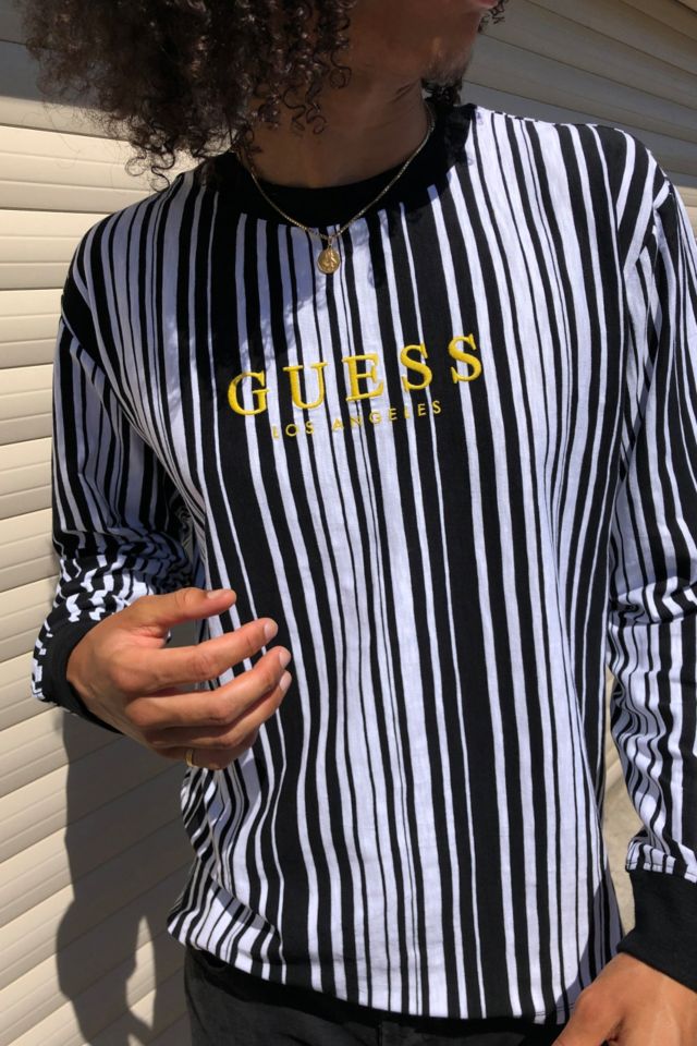 Guess striped shirt clearance black