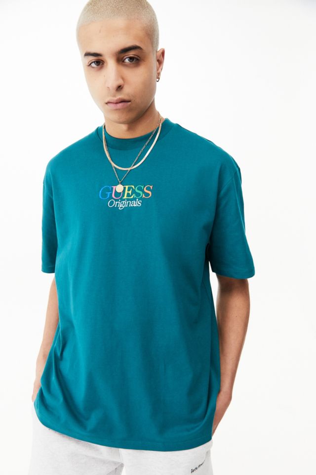 Teal store guess shirt