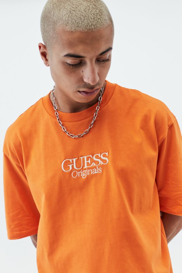 Guess orange shop t shirt