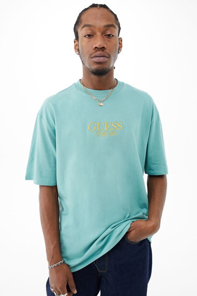 Guess blue t discount shirt