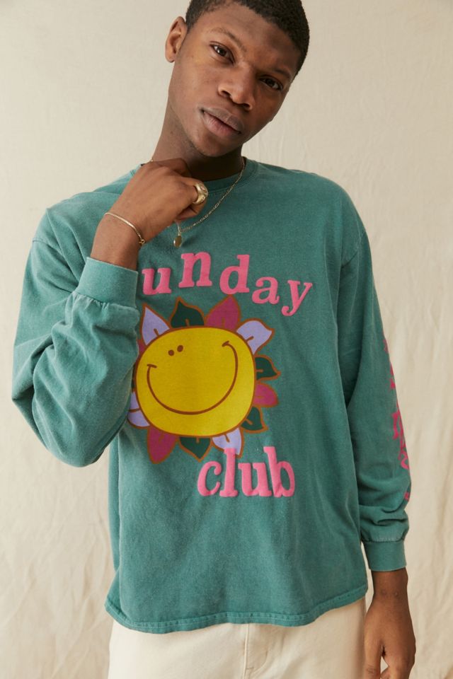 UO Green Sunday Club Long Sleeve T Shirt