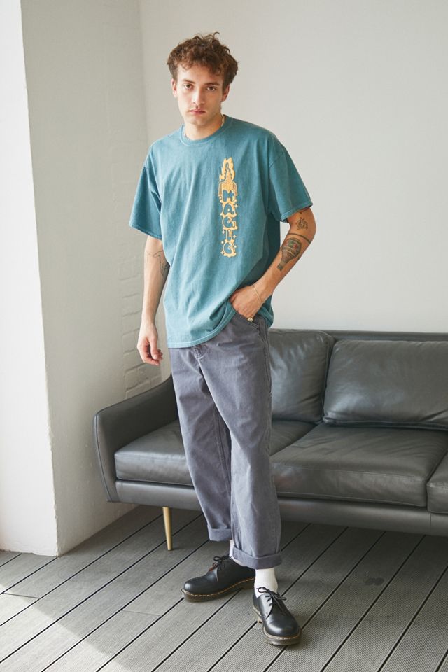 UO – T-Shirt „Peaceful Minds‟ in Blaugrün mit Schaumdruck #2