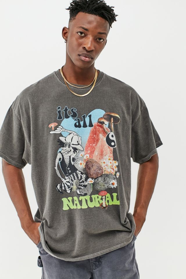 UO Black It's All Natural T-Shirt | Urban Outfitters UK