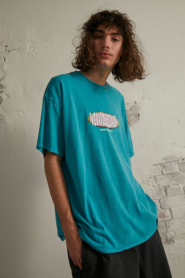 UO Blue Venice Beach T-Shirt | Urban Outfitters UK
