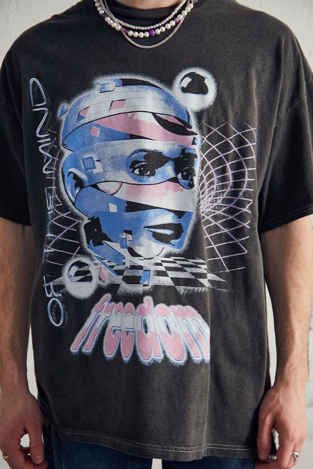 T-shirt Freedom noir délavé UO #3