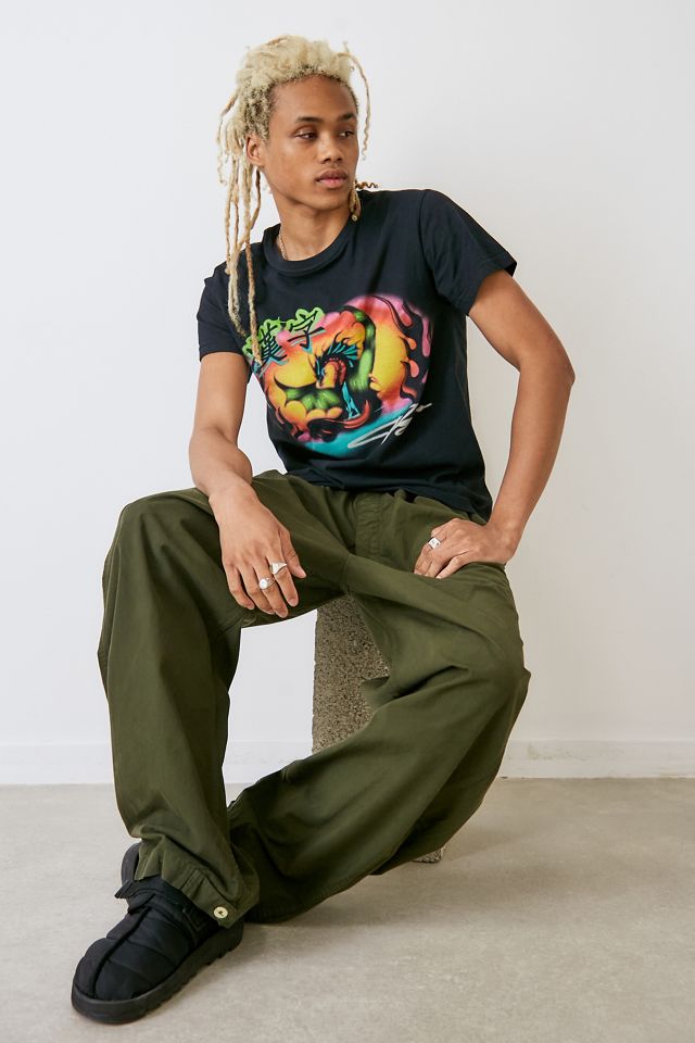 T-shirt noir UO avec dragon aérographe #1