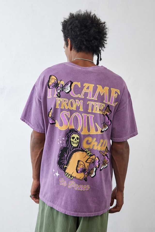 UO Purple From The Soil T-Shirt | Urban Outfitters UK