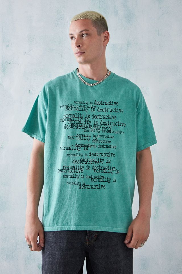 Camiseta Mecanógrafa Verde Desgastada UO #1