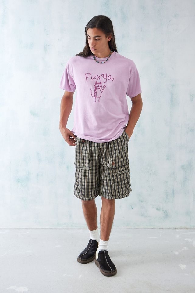 UO – T-Shirt „F**k You“ in Rosa mit Katzenmotiven  #2