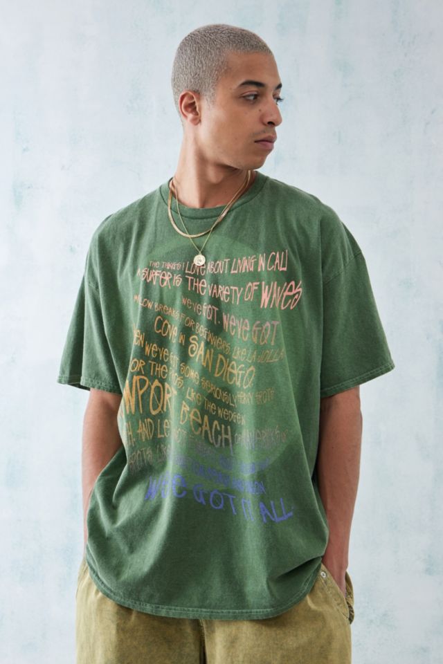 UO Green Ombre Peace Sign T-Shirt | Urban Outfitters UK