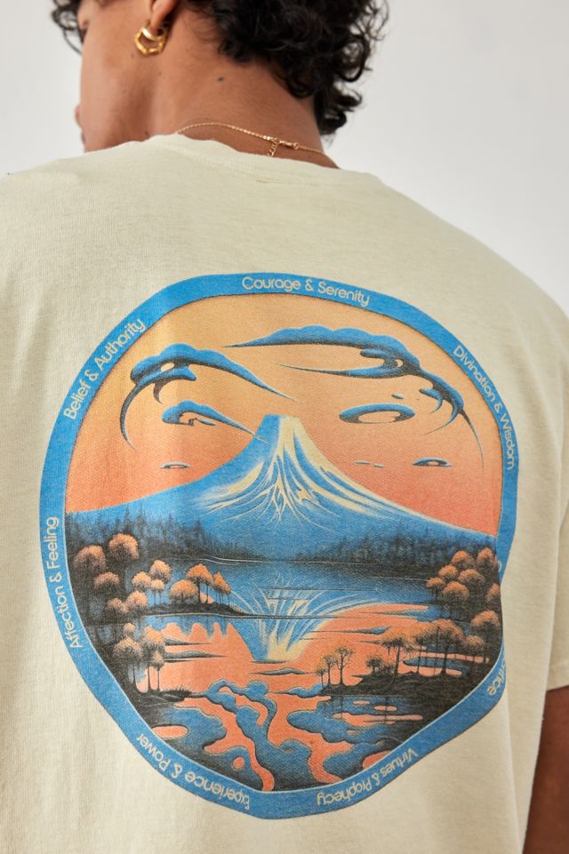 UO Ecru Mount Fuji T-Shirt | Urban Outfitters UK