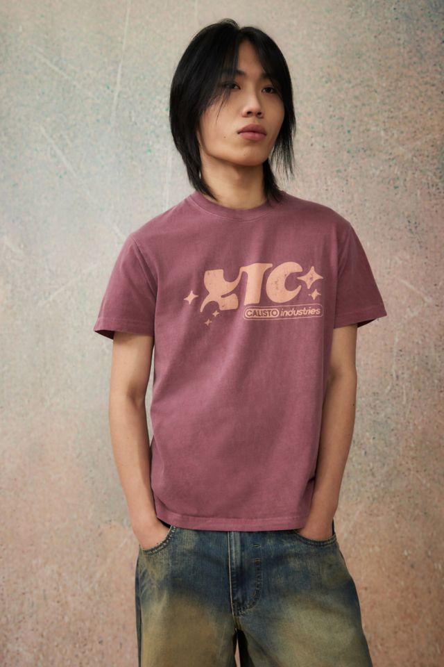 UO Burgundy XTC Star T-Shirt | Urban Outfitters UK