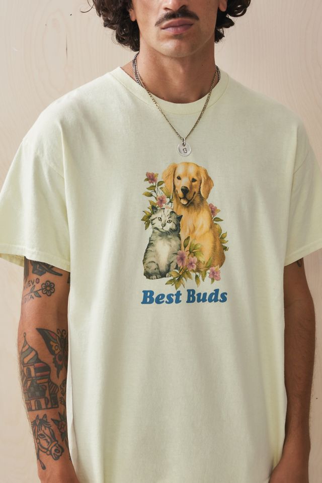 UO Yellow Best Buds T-Shirt | Urban Outfitters UK