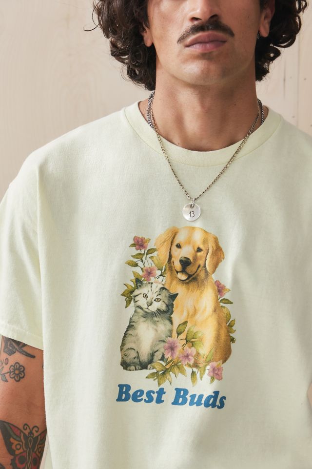 UO Yellow Best Buds T-Shirt | Urban Outfitters UK