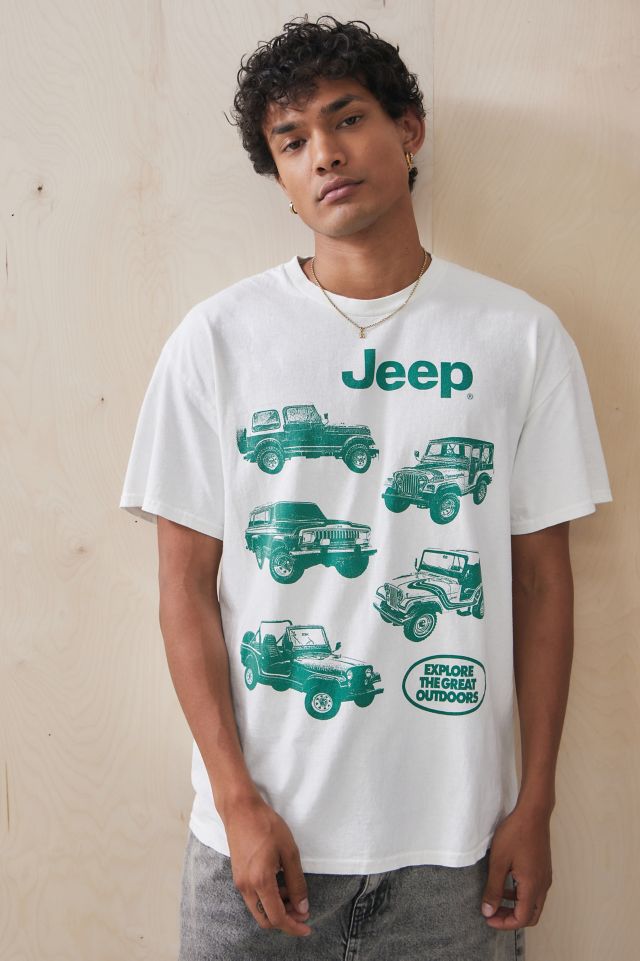 UO White Jeep T-Shirt | Urban Outfitters UK