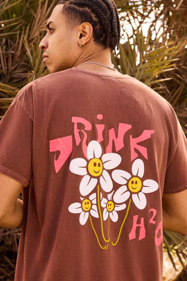 UO Braunes Trink H2O T-Shirt #4
