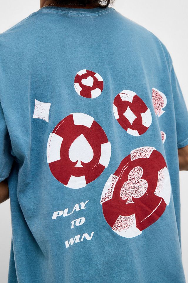 UO Blaues Play To Win T-Shirt #4