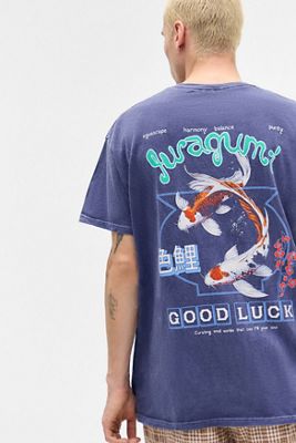 UO Navy Good Luck Fish T-Shirt