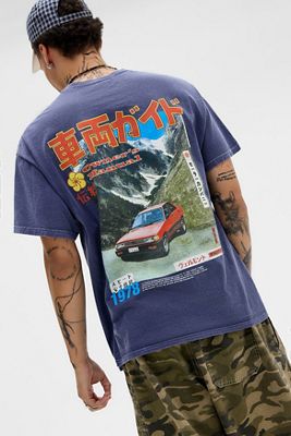 UO Navy Car Asiatic T-Shirt