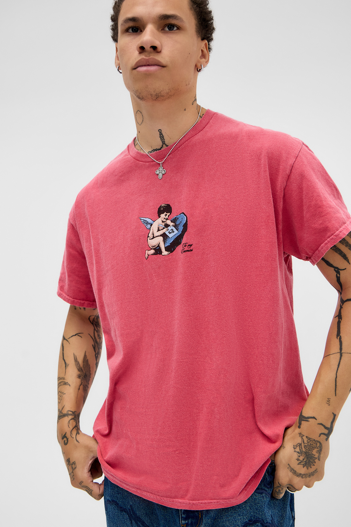 UO Red Cherub Scribble T-Shirt