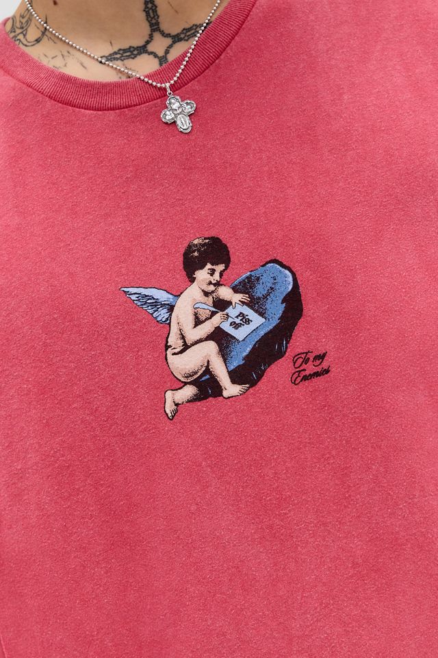 UO Rotes Cherub Kritzeleien T-Shirt #1