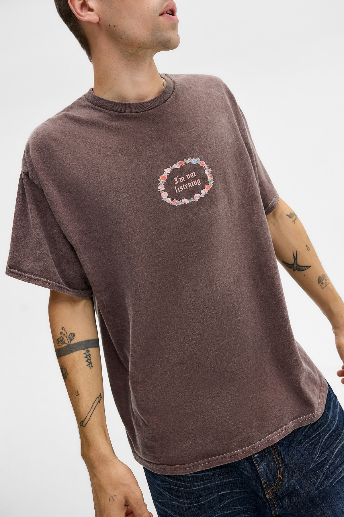 UO Brown I'm Not Listening T-Shirt