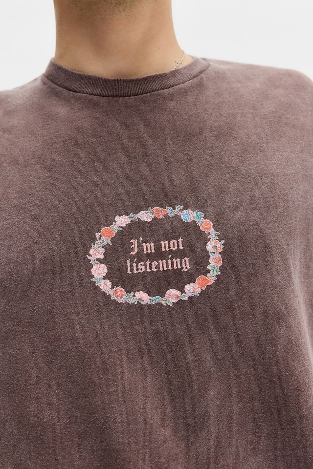 UO Brown I'm Not Listening T-Shirt