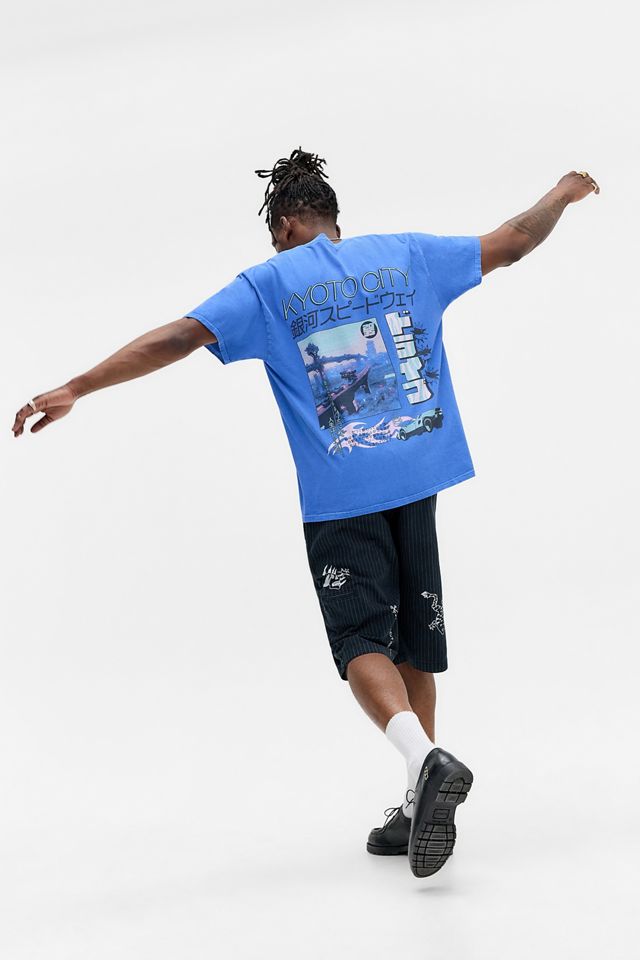 UO Blaues Kyoto Auto T-Shirt #3