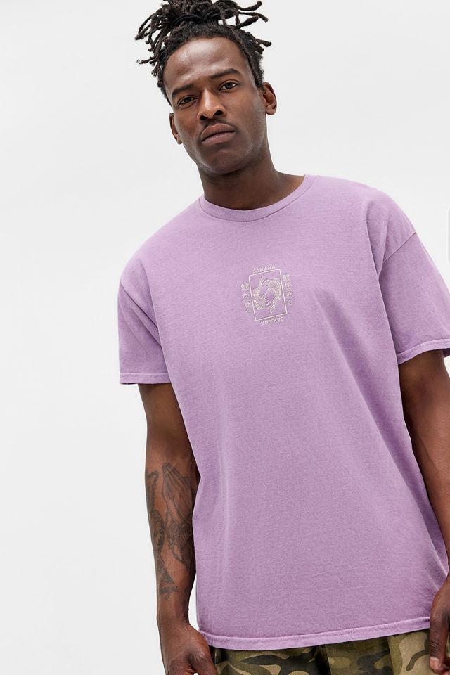 UO Lila Koi Fisch Besticktes T-Shirt #2